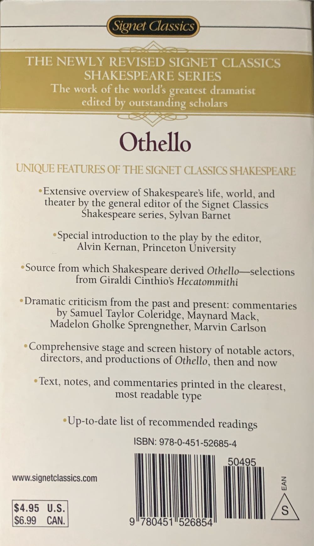 Othello - William Shakespeare (Signet Classics - Paperback) book collectible [Barcode 9780451526854] - Main Image 2