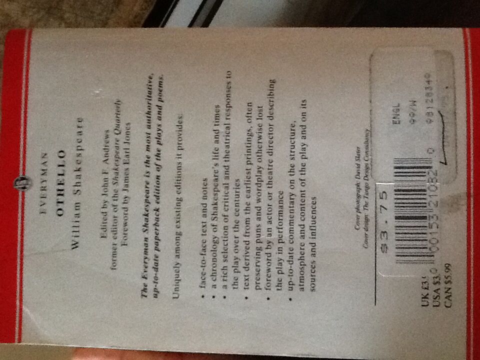 Othello - William Shakespeare (Phoenix) book collectible [Barcode 9780460875172] - Main Image 2