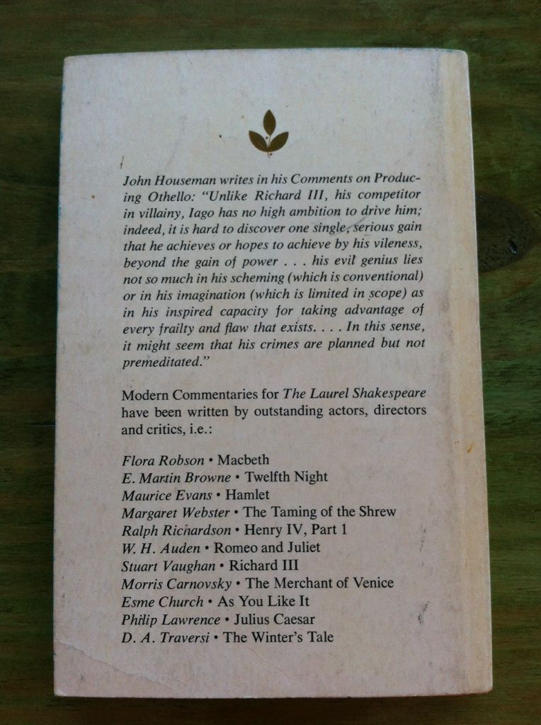 Othello - William Shakespeare (Dover - Paperback) book collectible [Barcode 9780486290973] - Main Image 2