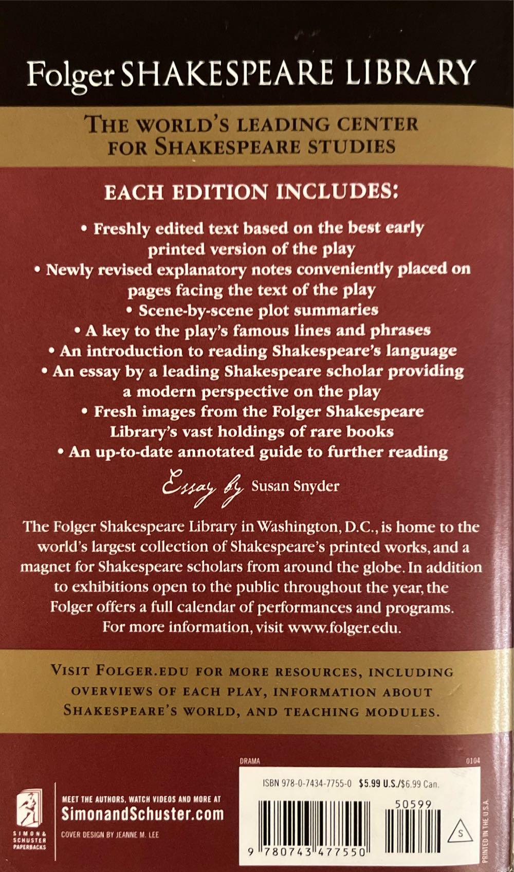 Othello - William Shakespeare (Folger Shakespeare Library - Paperback) book collectible [Barcode 9780743477550] - Main Image 2