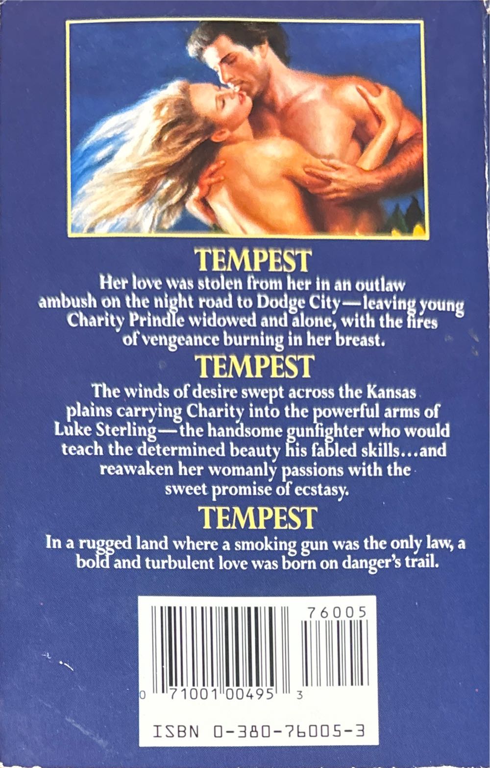 Catherine Hart: SA: Tempest - Catherine Hart (Avon Books - Paperback) book collectible [Barcode 9780380760053] - Main Image 3