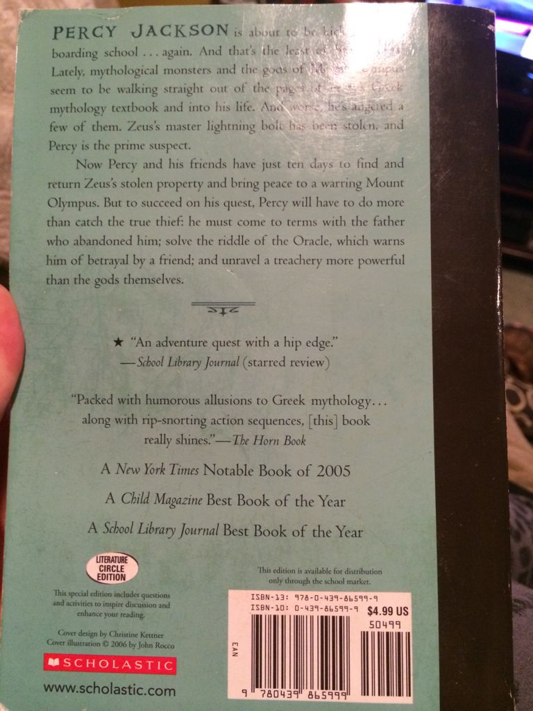 The Lightning Thief - Rick Riordan book collectible [Barcode 9780439865999] - Main Image 2