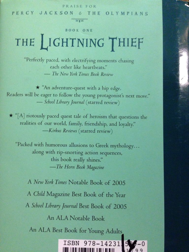 The Lightning Thief - Rick Riordan (Book 1 - Hardcover) book collectible [Barcode 9781423135890] - Main Image 2