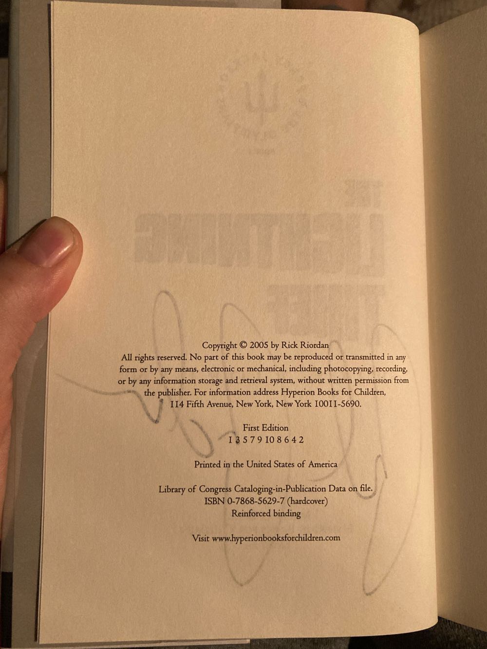 Lightning Thief, The - Riordan, Rick (Miramax Books - Hardcover) book collectible - Main Image 4