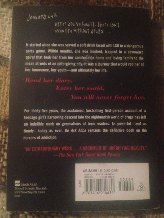 Anonymous - Go Ask Alice - Anonymous (Simon & Schuster - Paperback) book collectible [Barcode 9781416914631] - Main Image 2