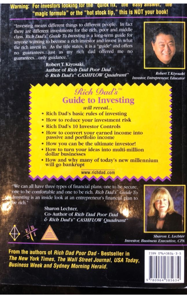 Rich Dads Guide To Investing: What The Rich Invest In That The Poor A - Robert Kiyosaki (- Paperback) book collectible [Barcode 9780964385634] - Main Image 2