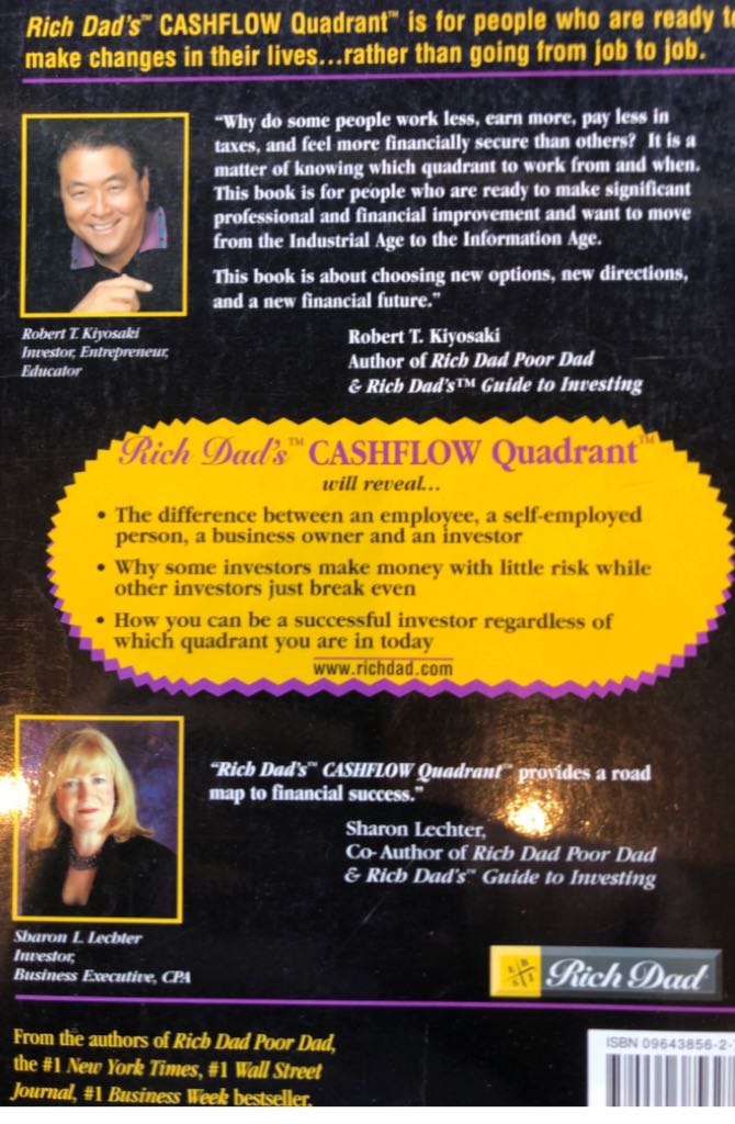 Cash Flow Quadrant - Robert Kiyosaki (TechPress, Inc - Paperback) book collectible [Barcode 9780964385627] - Main Image 2