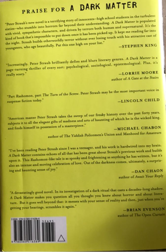 A Dark Matter - Peter Straub (Doubleday - Hardcover) book collectible [Barcode 9780385516389] - Main Image 2