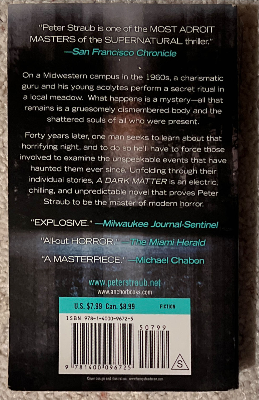 A Dark Matter - Peter Straub (Anchor Books - Paperback) book collectible [Barcode 9781400096725] - Main Image 2