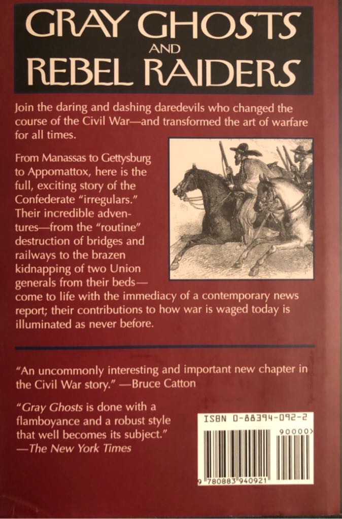 Gray Ghosts and Rebel Raiders: The Daring Exploits of the Confederate Guerillas-10: 0883940922-13: - Virgil Carrington Jones (Hardcover) book collectible [Barcode 9780883940921] - Main Image 2
