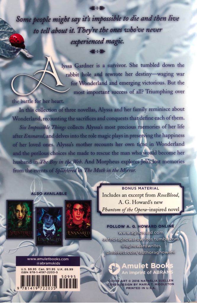 SS #3.5 Untamed - A.G. Howard (- Paperback) book collectible [Barcode 9781419722035] - Main Image 2