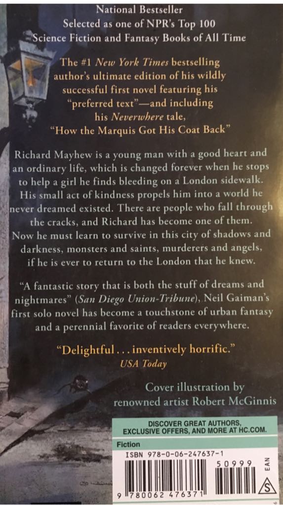 Neverwhere - Neil Gaiman (William Morrow Paperbacks - Paperback) book collectible [Barcode 9780062476371] - Main Image 2