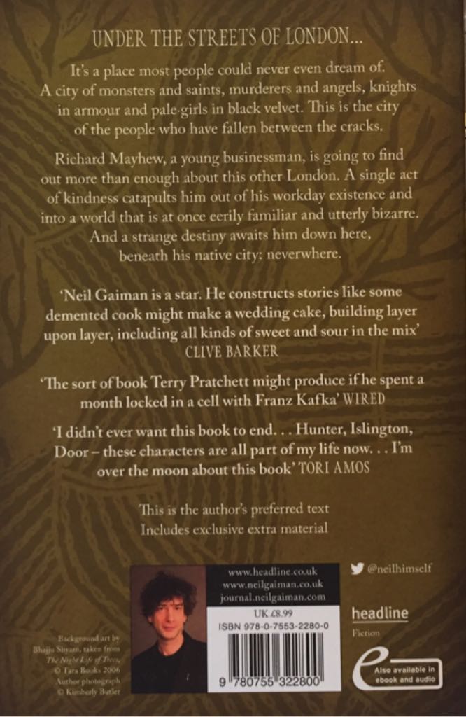 Neverwhere - Neil Gaiman (Review - Paperback) book collectible [Barcode 9780755322800] - Main Image 2