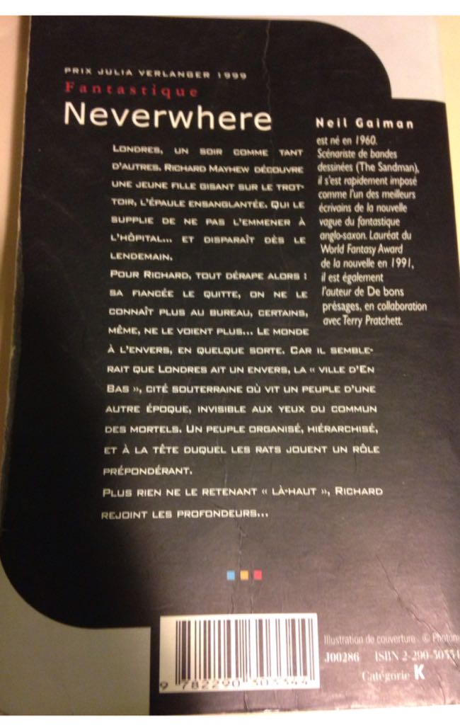 Neverwhere - Neil Gaiman book collectible [Barcode 9782290303344] - Main Image 2
