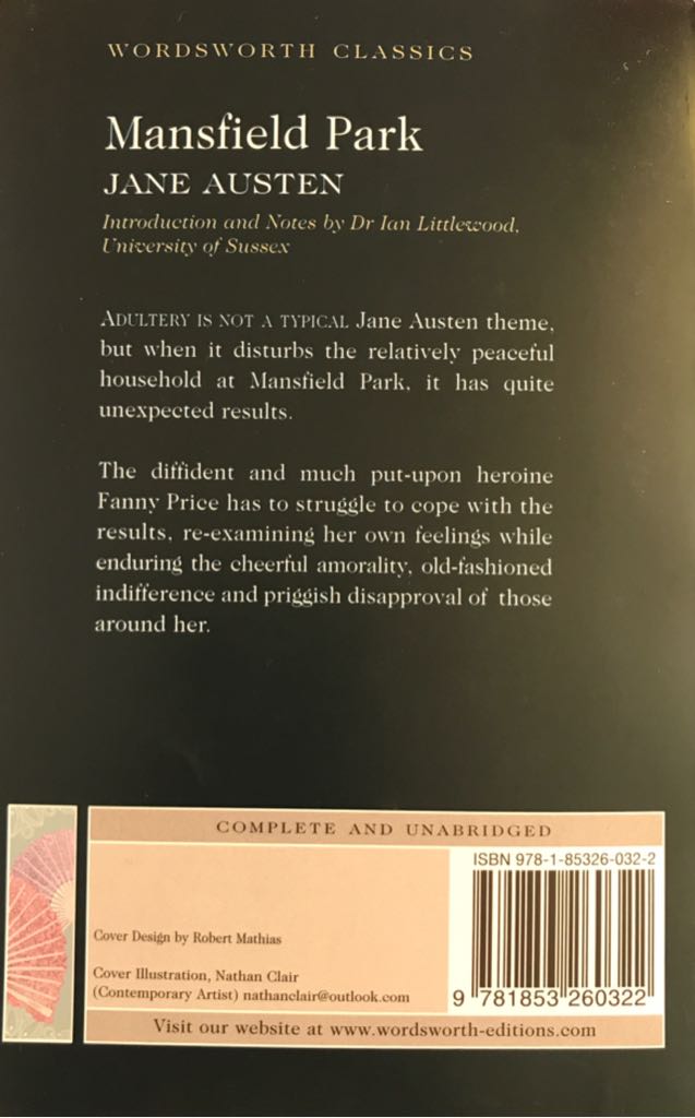 Mansfield Park - Jane Austen (Wordsworth Editions - Paperback) book collectible [Barcode 9781853260322] - Main Image 2