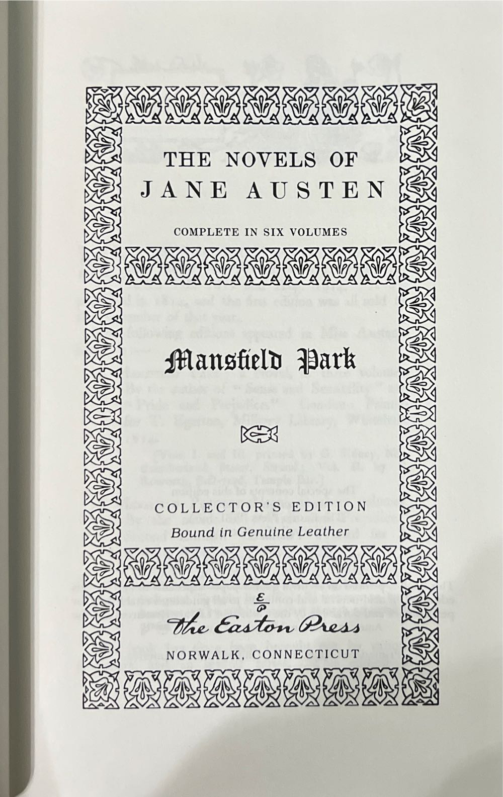 Mansfield Park - Jane Austen (Easton Press - Hardcover) book collectible - Main Image 3