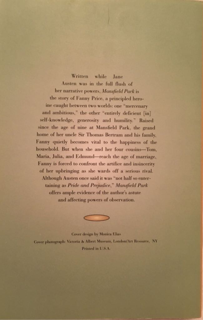 Mansfield Park - Jane Austen (Quality Paperback Book Club - Paperback) book collectible - Main Image 2