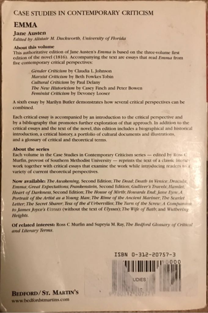 Emma - Jane Austen (Bedford/st Martins - Paperback) book collectible [Barcode 9780312207571] - Main Image 2