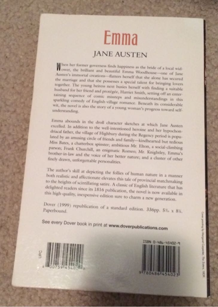 Emma - Jane Austen (Paperback) book collectible [Barcode 9780486454023] - Main Image 2