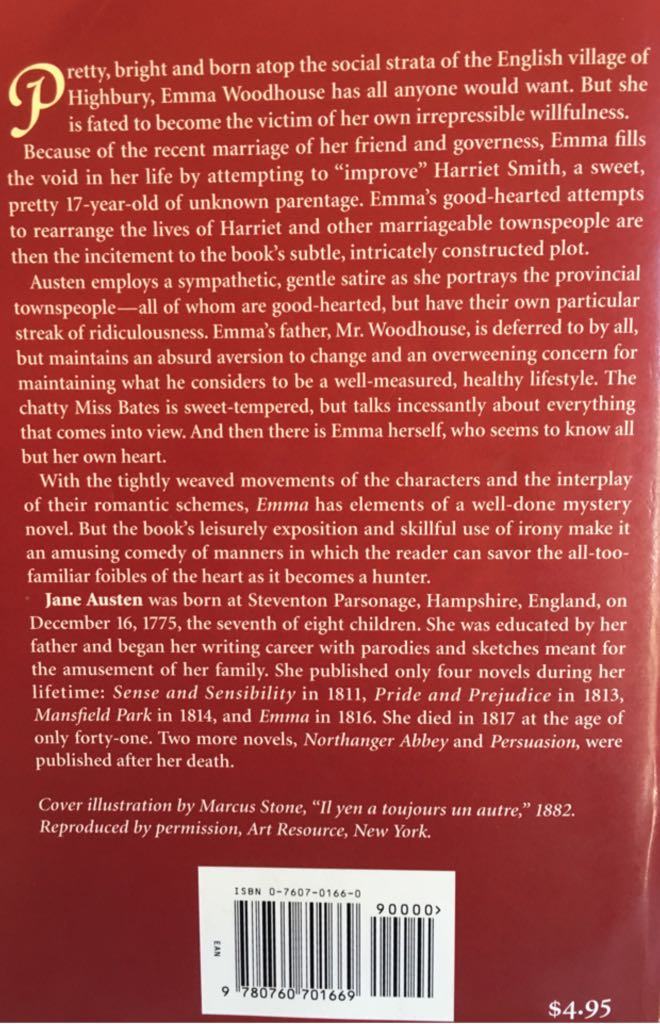 Emma - Jane Austen (A Barnes & Noble Book - Trade Paperback) book collectible [Barcode 9780760701669] - Main Image 2