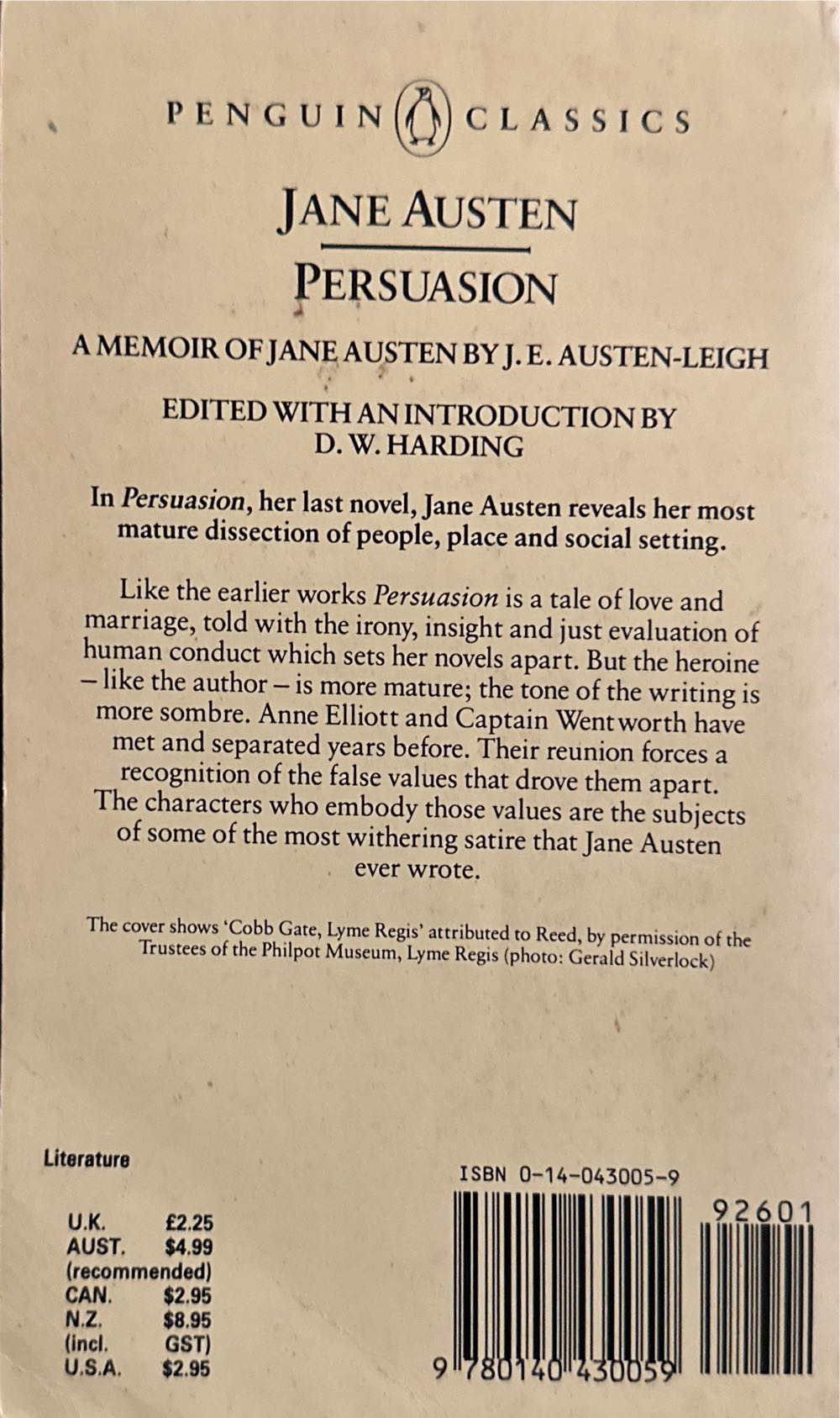 Persuasion - Jane Austen (Penguin Classics - Paperback) book collectible [Barcode 9780140430059] - Main Image 2