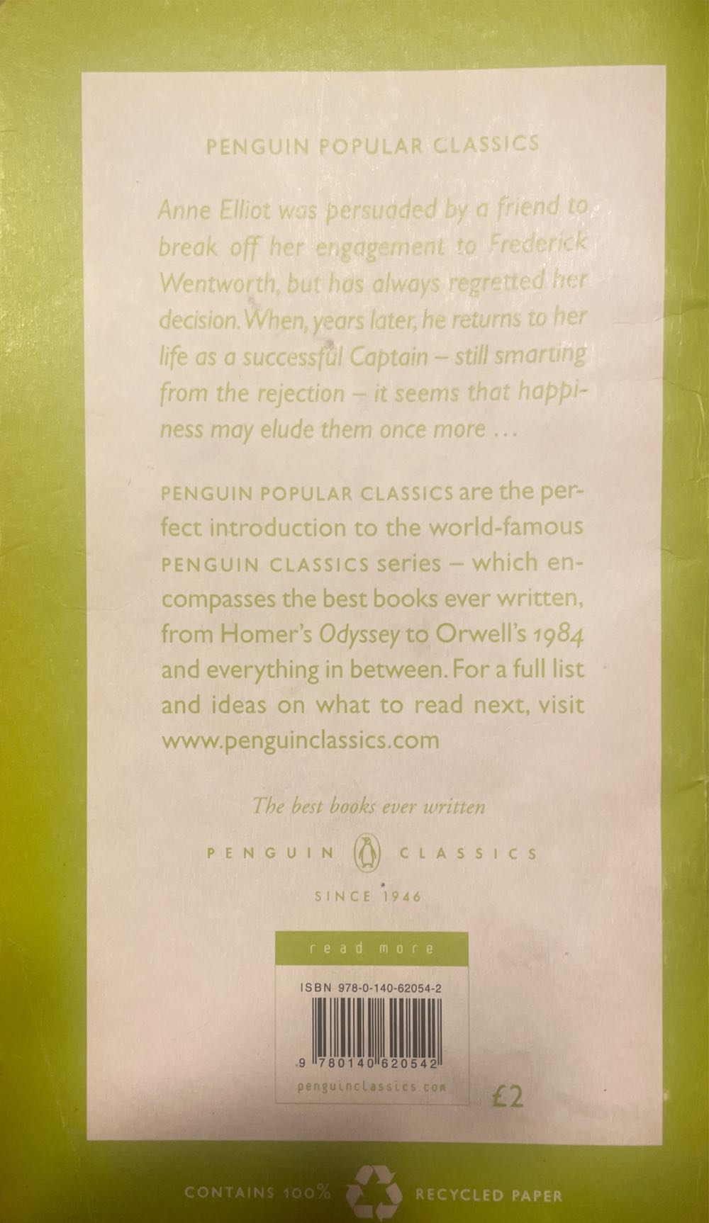 Persuasion - Jane Austen (Penguin Books - Paperback) book collectible [Barcode 9780140620542] - Main Image 2