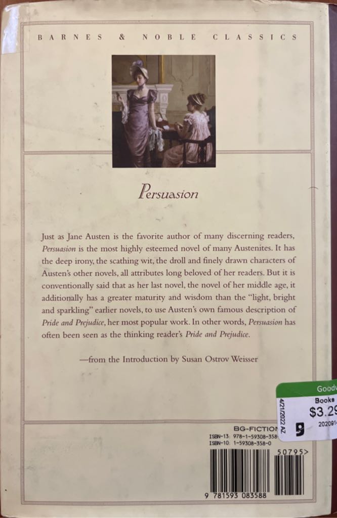 Persuasion - Jane Austen (Barnes & Noble, Inc. - Hardcover) book collectible [Barcode 9781593083588] - Main Image 2