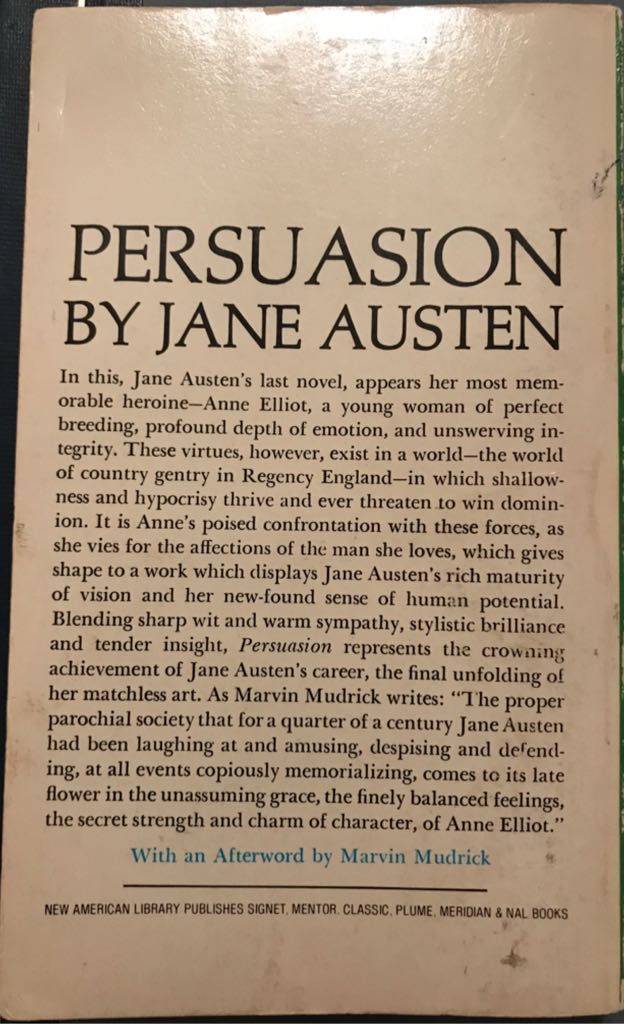 Persuasion - Mark Finley (A Signet Classic; New American Library Inc.) book collectible - Main Image 2