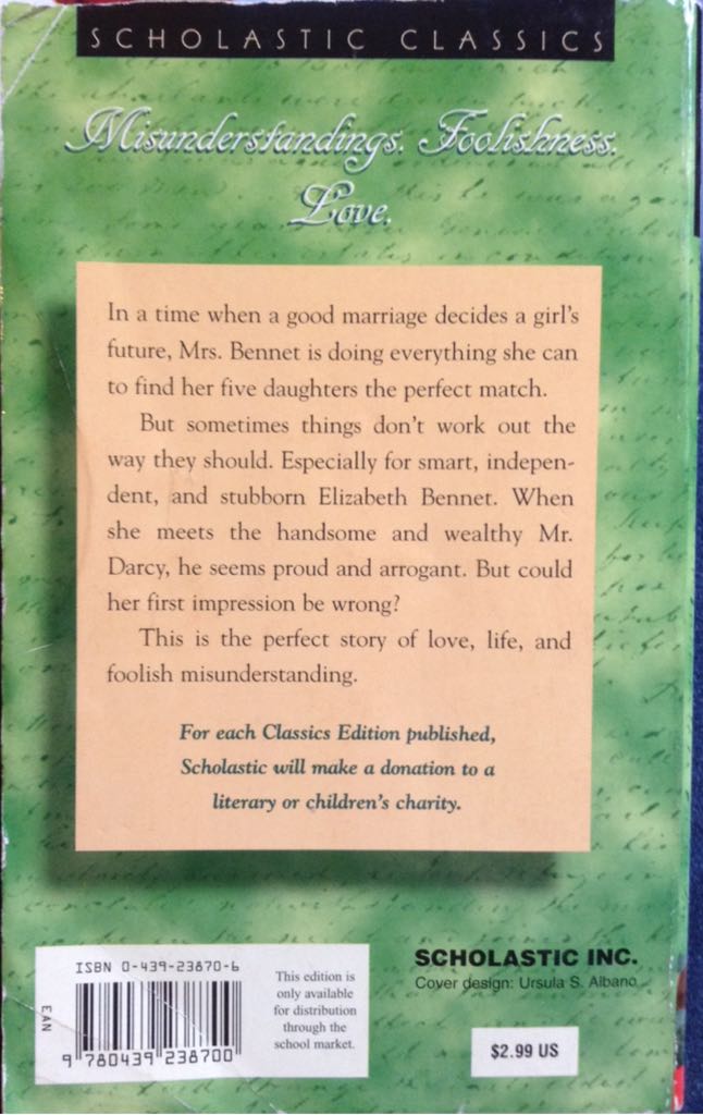 Pride And Prejudice - Jane Austen (A Scholastic Press - Paperback) book collectible [Barcode 9780439238700] - Main Image 2