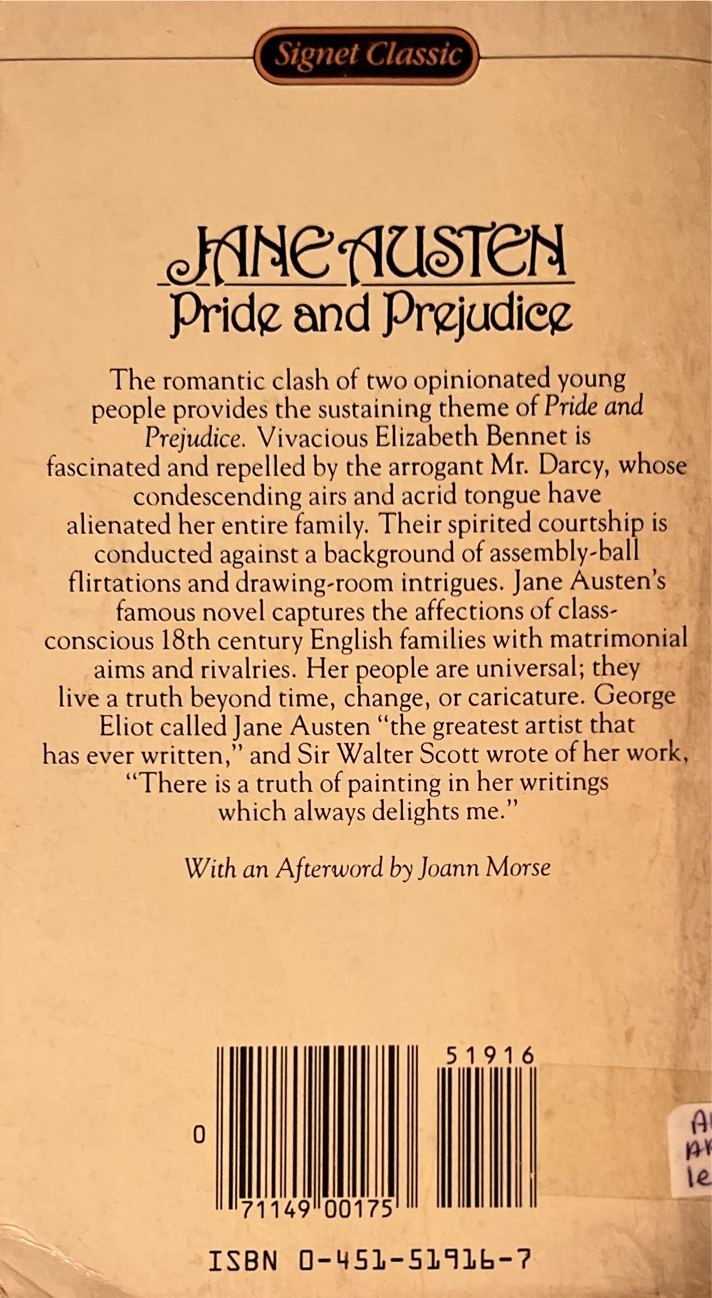 Pride And Prejudice - Jane Austen (Signet Classics) book collectible [Barcode 9780451519160] - Main Image 2