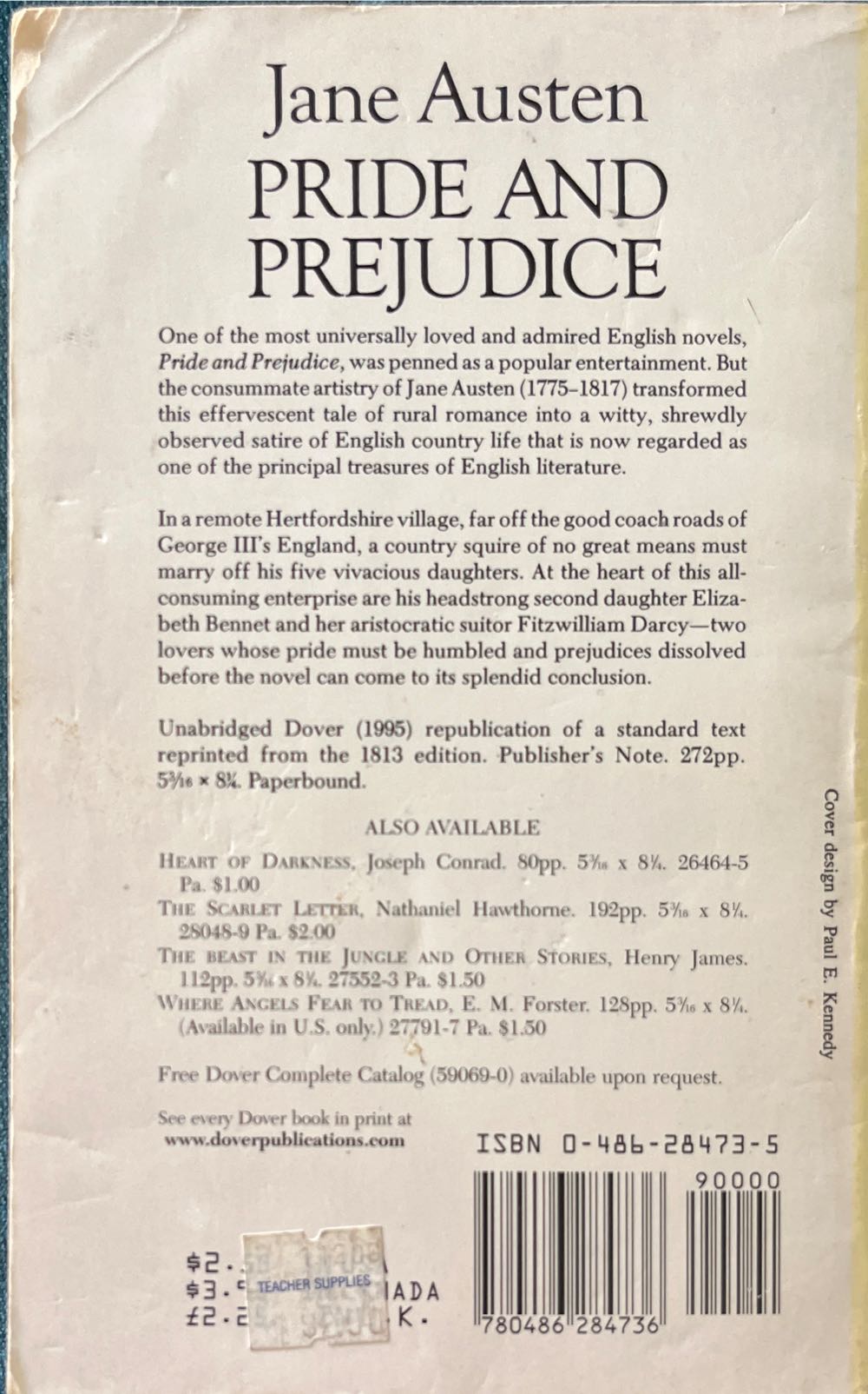 Pride & Prejudice - Jane Austen (Dover Thrift Editions - Paperback) book collectible [Barcode 9780486284736] - Main Image 3