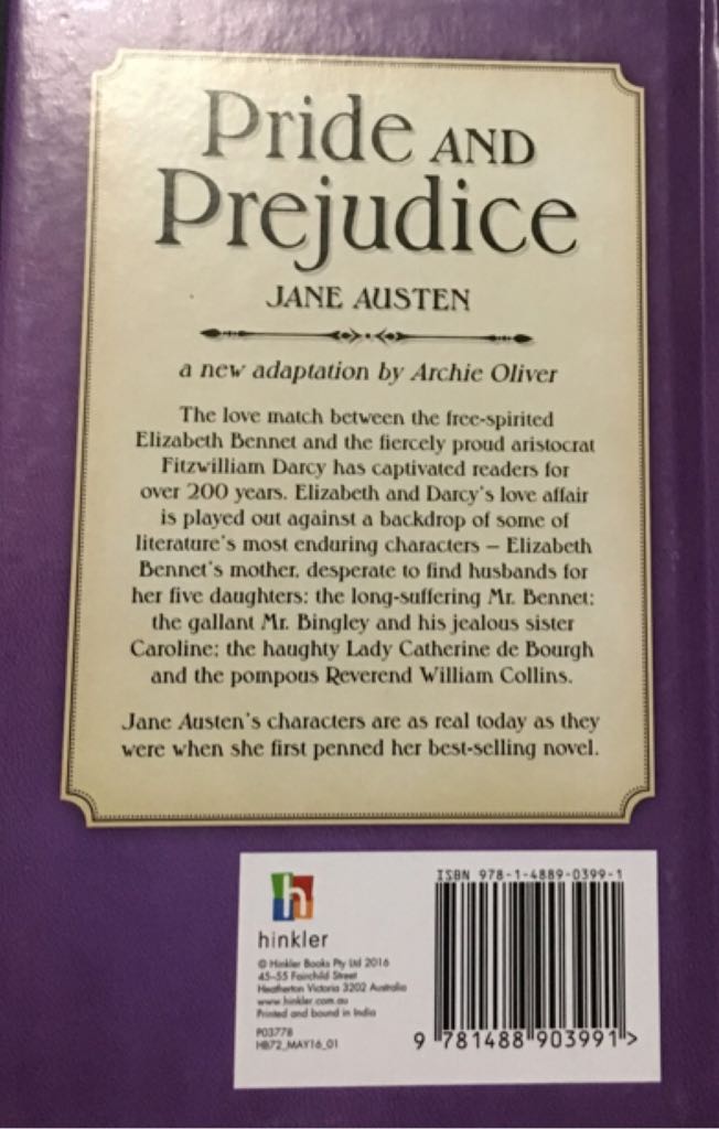 Pride And Prejudice - Jane Austen (Hinkler Books (AU)) book collectible [Barcode 9781488903991] - Main Image 2