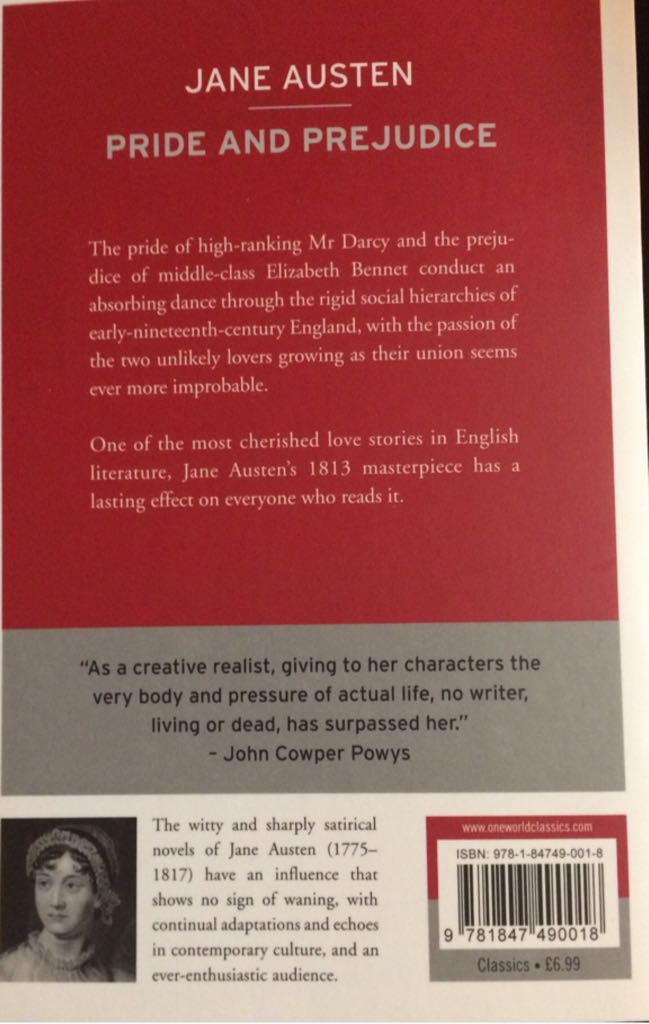 Pride And Prejudice - Jane Austen (One World Books - Paperback) book collectible [Barcode 9781847490018] - Main Image 2