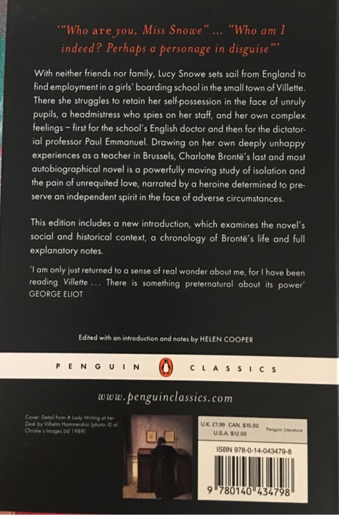 Villette - Charlotte Bronte (Penguin Books - Paperback) book collectible [Barcode 9780140434798] - Main Image 2