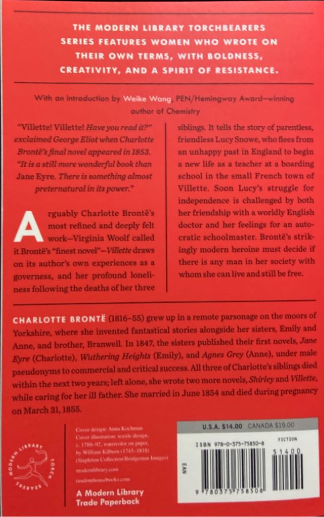 Villette - Charlotte Bronte (Modern Library - Paperback) book collectible [Barcode 9780375758508] - Main Image 2