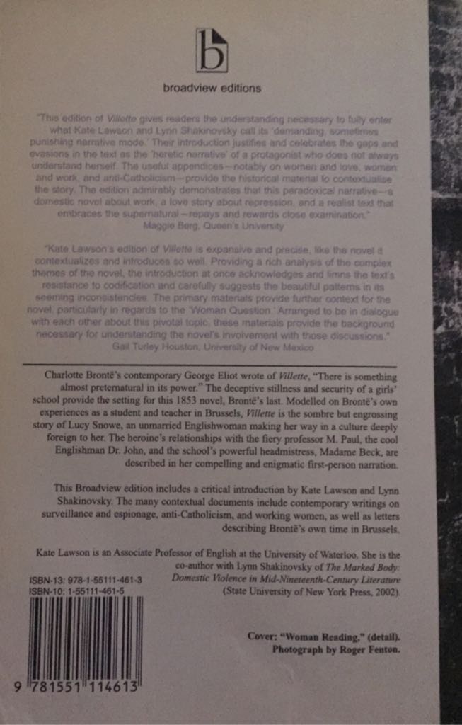 Villette  (Broadview Pr - Paperback) book collectible [Barcode 9781551114613] - Main Image 2