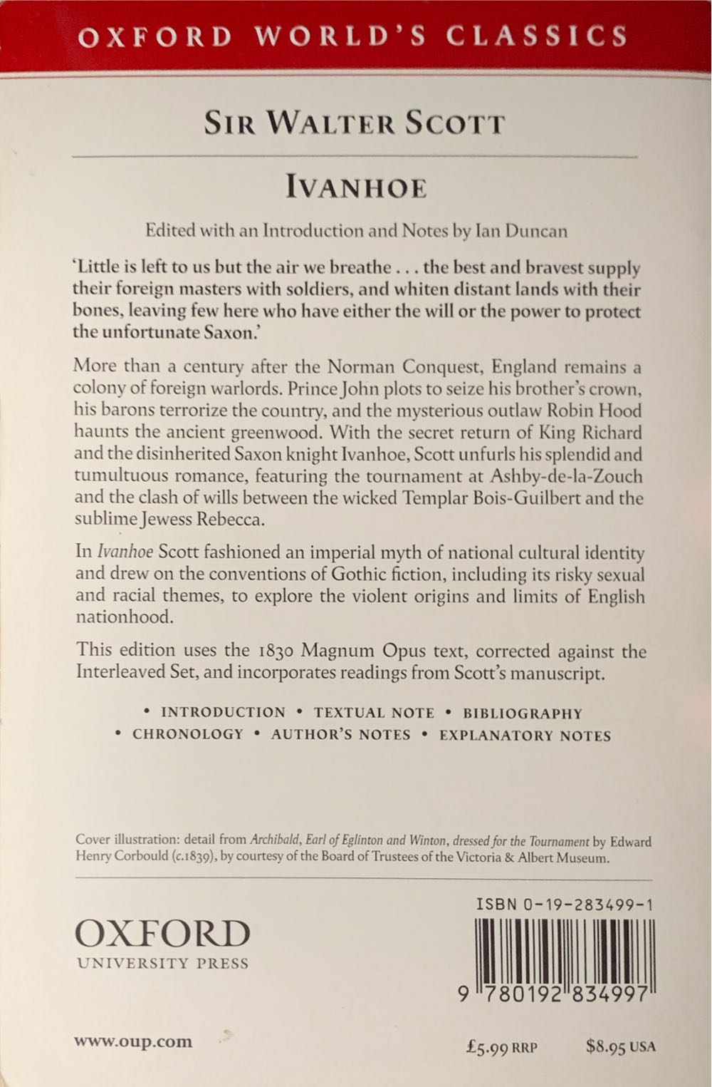 Ivanhoe - Sir Walter Scott (Oxford University Press, USA - Paperback) book collectible [Barcode 9780192834997] - Main Image 2