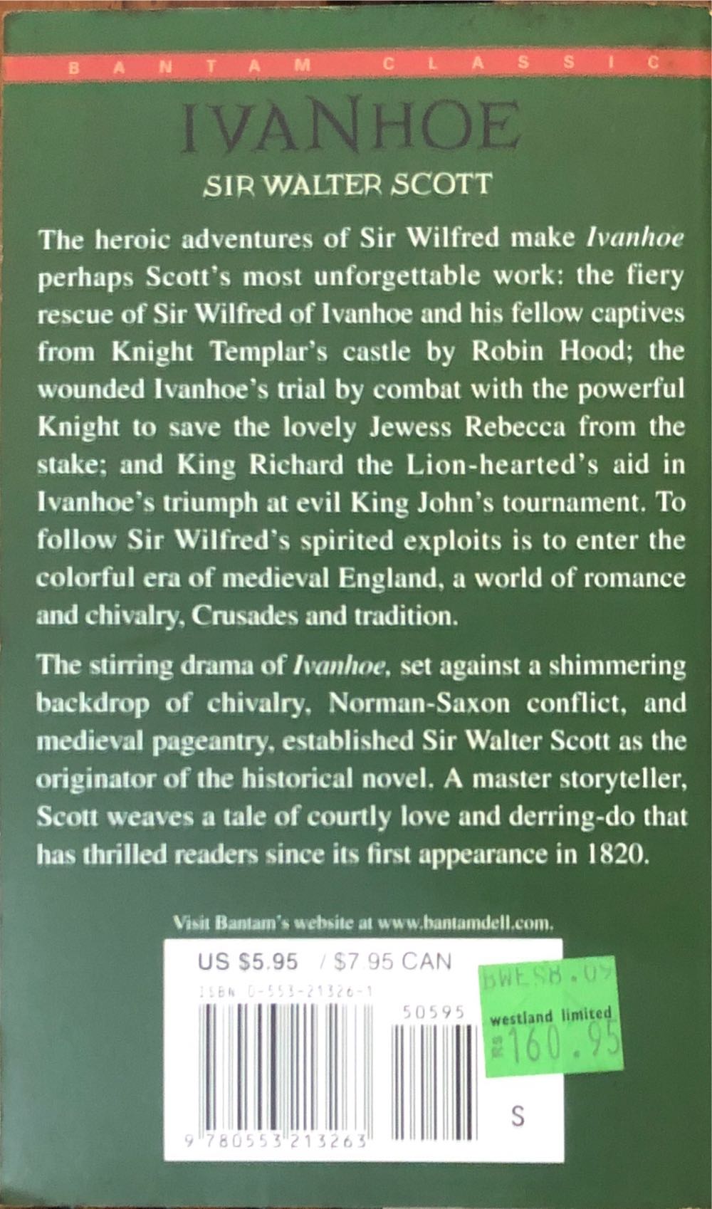 Ivanhoe - Walter Scott (A Bantam Book - Paperback) book collectible [Barcode 9780553213263] - Main Image 2