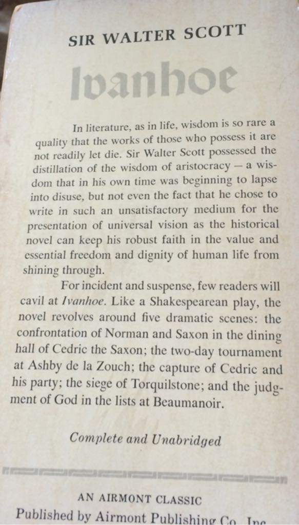 Ivanhoe - Sir Walter Scott (Airmont Classic Series - Paperback) book collectible [Barcode 9780804900348] - Main Image 2