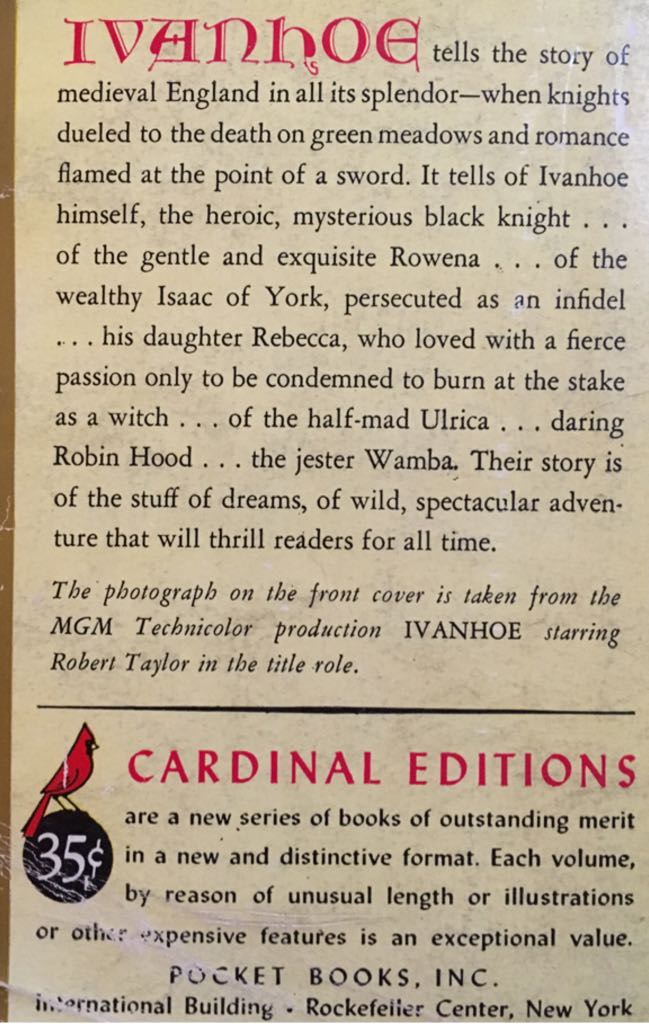 Ivanhoe - Sir Walter Scott (Pocket Books, Inc.) book collectible - Main Image 2