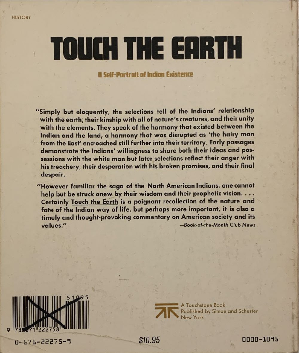 Touch the earth - T. C. McLuhan (Touchstone - Paperback) book collectible [Barcode 9780671222758] - Main Image 2