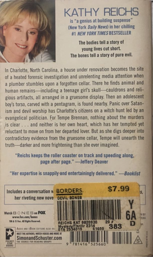 Devil Bones - Kathy Reichs (Pocket Star Books - Paperback) book collectible [Barcode 9781416525660] - Main Image 2