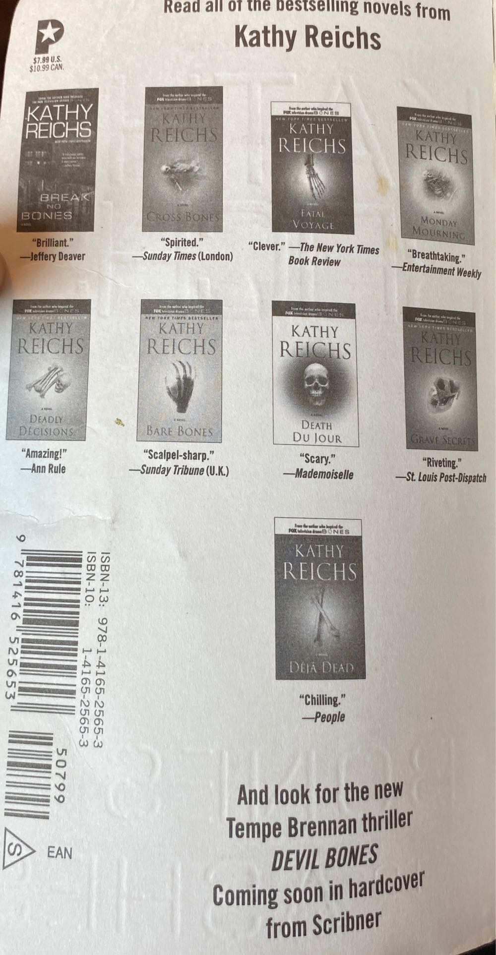 Bones to Ashes - Kathy Reichs (Pocket Star Books - Paperback) book collectible [Barcode 9781416525653] - Main Image 3