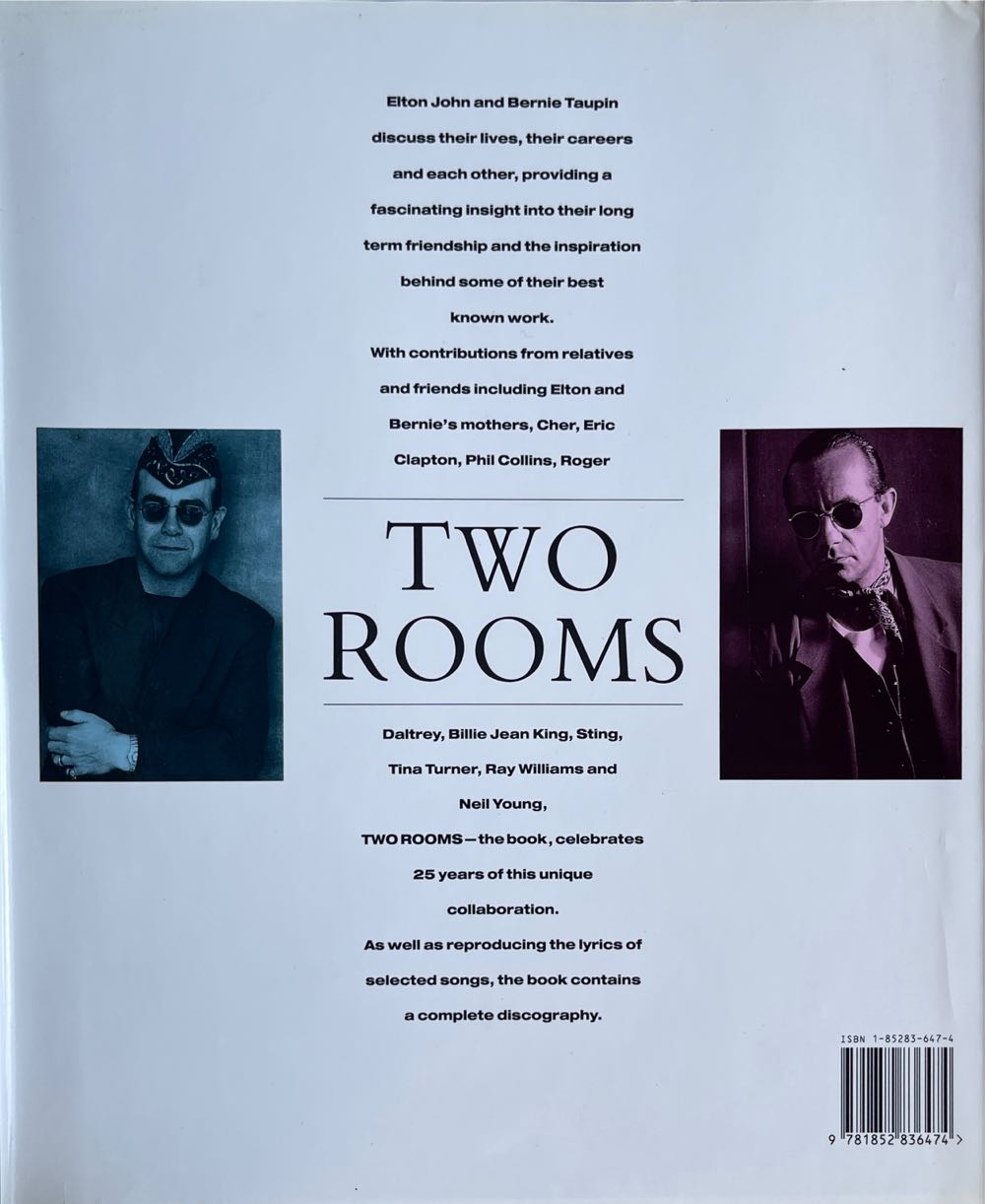 Two Rooms: Elton John & Bernie Taupin In Their Own Words - Elton John (Boxtree Limited - Hardcover) book collectible [Barcode 9781852836474] - Main Image 2