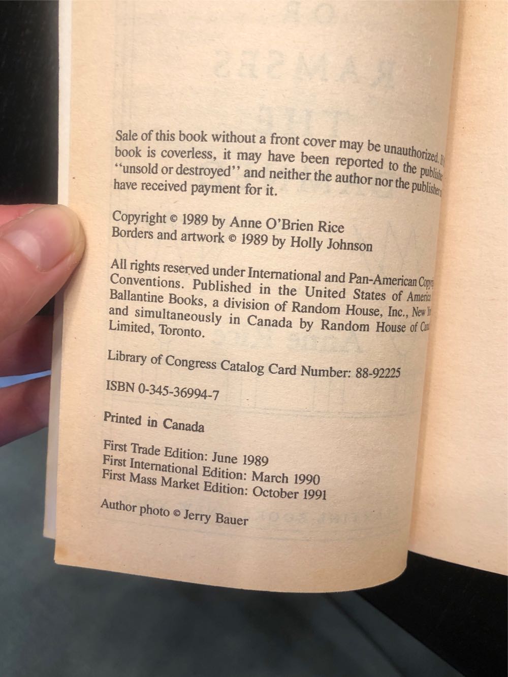 The Mummy - Anne Rice (Ballantine Books - Paperback) book collectible [Barcode 9780345369949] - Main Image 3