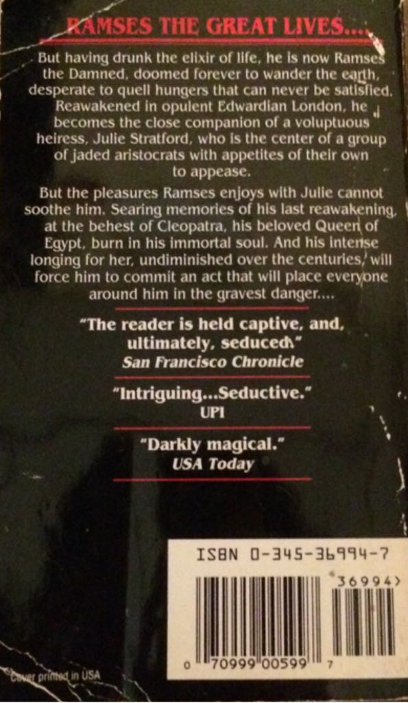 Mummy, The - Anne Rice (Paperback) book collectible [Barcode 9780394579450] - Main Image 2