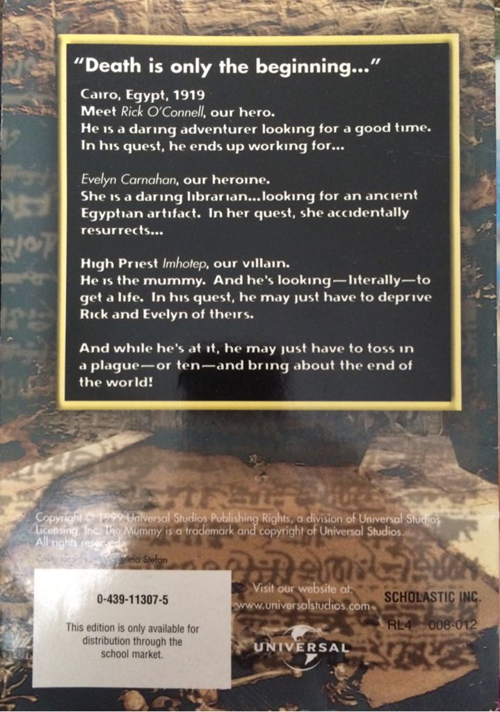 The Mummy - Joyce A. (Scholastic - Paperback) book collectible [Barcode 9780439113076] - Main Image 2