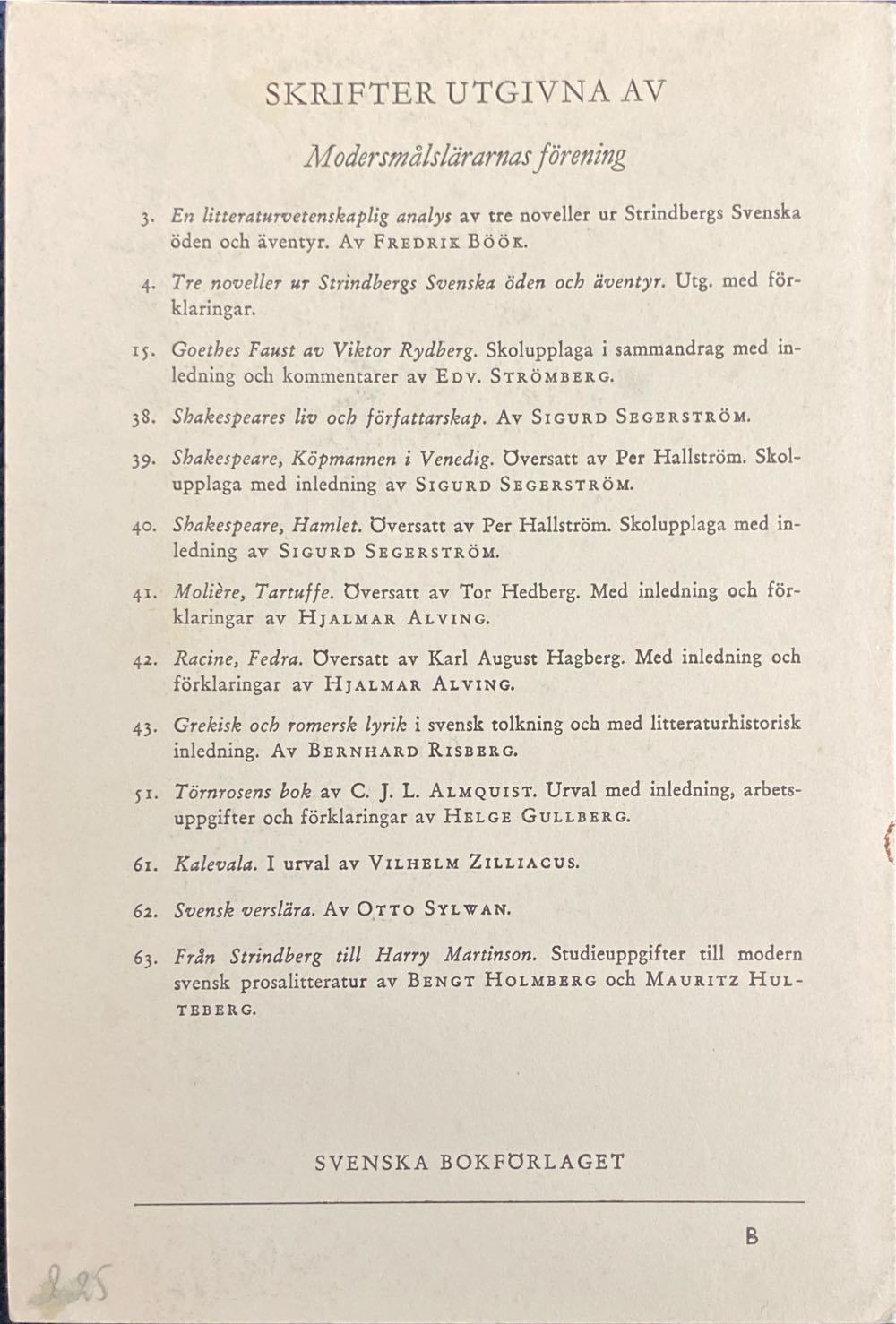 Tartuffe - Molière (Svenska Bokförlaget Bonniers - Paperback) book collectible [Barcode 9780156881807] - Main Image 2