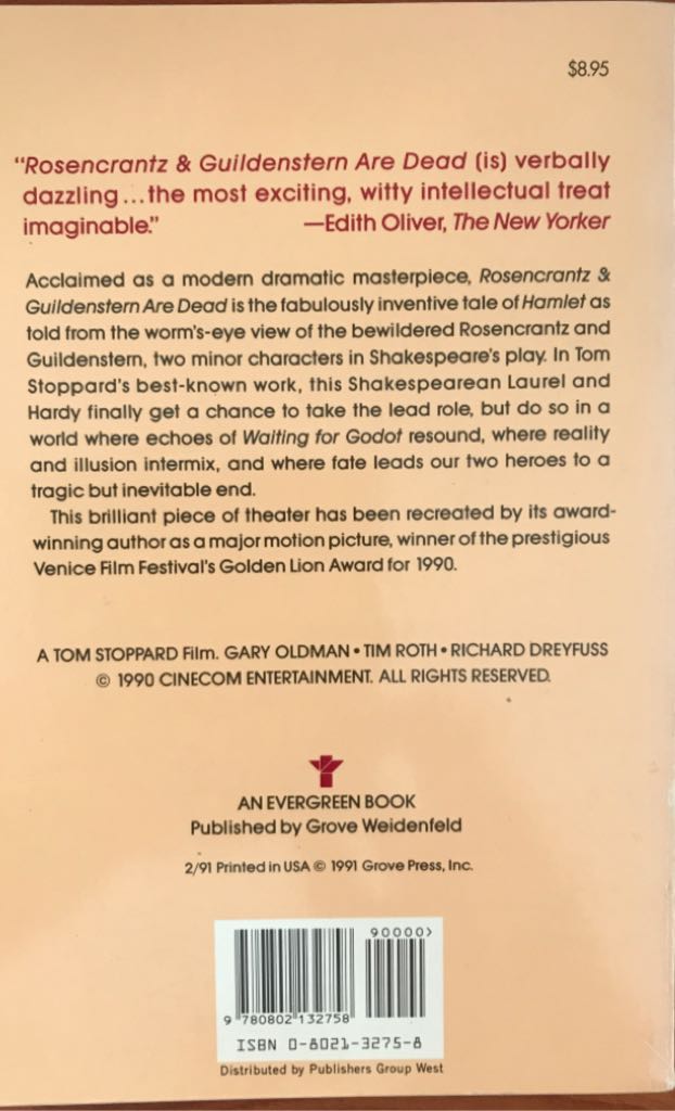 Rosencrantz and Guildenstern Are Dead - Tom Stoppard (Grove Press - Trade Paperback) book collectible [Barcode 9780802132758] - Main Image 2