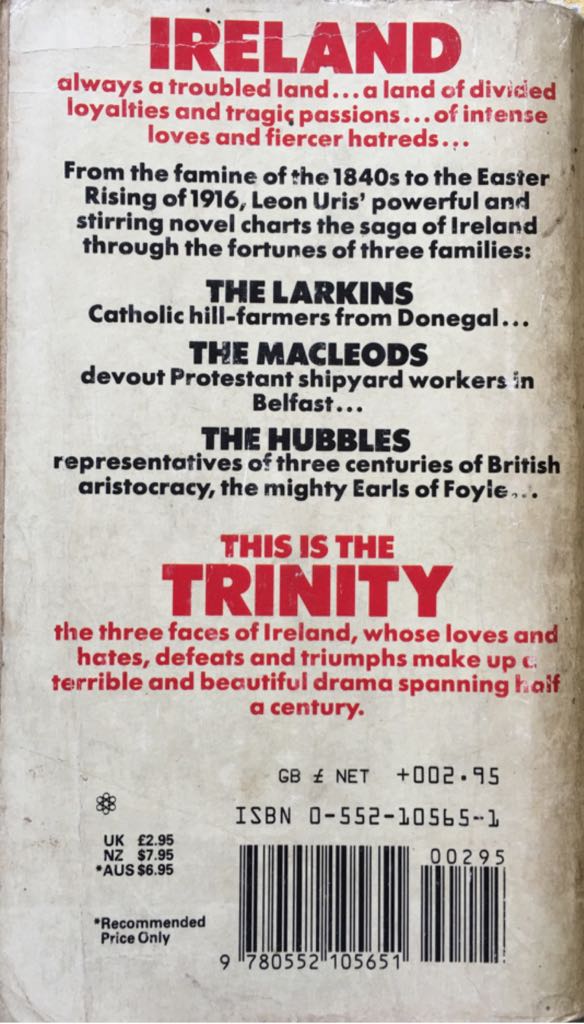 Trinity - Leon Uris (Corgi Books - Paperback) book collectible [Barcode 9780552105651] - Main Image 2